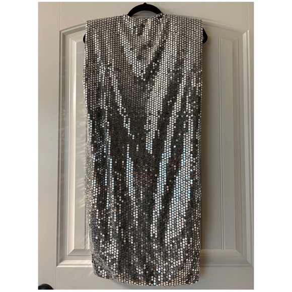 Draped Sequin Dress - Silver - Picture 3 of 5